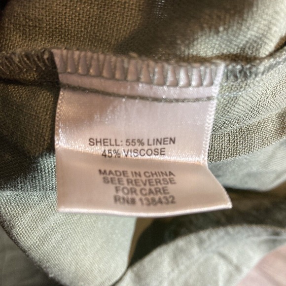 ModCloth Women’s 14 Green Linen Blend Faux Wrap‎ Mini Skirt Button Front - Picture 5 of 6